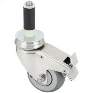 GRAINGER P14SX-RP040K-SX3-TB-AM Antimicrobial Corrosion- & Debris-Resistant Expanding Stem Caster, 4 Inch Wheel Dia | CP9HCN 455U33