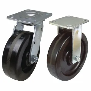 GRAINGER P21-PH050R-14-SET Standard Plate Caster, Rigid, Swivel, Phenolic, 1000 lbs, 5 Inch Wheel Dia | CE9FMJ 55KC32