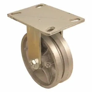 GRAINGER P21R-C050R-16-VG1 V-Groove Track-Wheel Plate Caster, 5 Inch Dia, 6 1/2 Inch Height | CQ7QTA 489C14