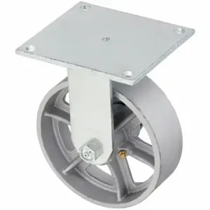 GRAINGER P21R-C060R-15 Standard Plate Caster, 6 Inch Dia, 7 1/2 Inch Height, Rigid, Iron | CQ6YGT 490V69