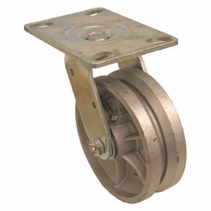 GRAINGER P21S-C060R-16-VG1 V-Groove Track-Wheel Plate Caster, 6 Inch Dia, 7 1/2 Inch Height | CQ7QTD 489C15
