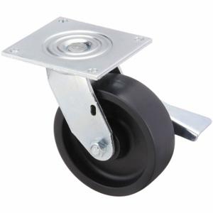 GRAINGER P21S-PB060R-15-CB Standard Plate Caster, 6 Inch Dia, 7 1/2 Inch Height | CQ6YLK 490V93