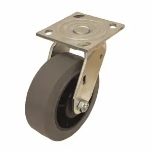 GRAINGER P21S-RP050R-14-EL Standard Plate Caster, 5 Inch Dia, 6 1/2 Inch Height | CQ6YEX 489C20