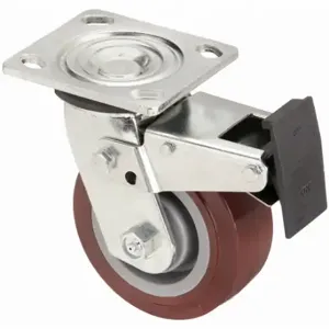 GRAINGER P21S-URP060R-14-TB Sanitary Plate Caster, 6 Inch Dia, 7 1/2 Inch Height, B | CQ2ZZB 489C89