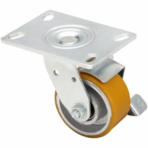 GRAINGER P21S-UY040K-16-WB-DL Standard Plate Caster, 4 Inch Dia, 5 5/8 Inch Height, Swivel, Firm | CQ6YEH 455U01