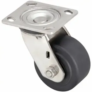 GRAINGER P21SX-NMB040K-14 Corrosion-Resistant Standard Plate Caster, 4 Inch Dia, Swivel Caster | CQ6XYJ 454M92