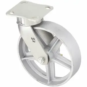 GRAINGER P25S-C080R-14 Kingpinless Plate Caster, 8 Inch Dia, 9 1/2 Inch Height, Swivel | CQ2FKW 489D67