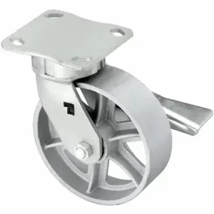 GRAINGER P25S-C060R-14-CB-DL Kingpinless Plate Caster, 6 Inch Dia, 7 1/2 Inch Height, Swivel | CQ2FJL 489C46