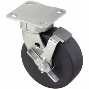 GRAINGER P25S-NMB060K-14-WB-DL Kingpinless Plate Caster, 6 Inch Dia, 7 1/2 Inch Height | CQ2FHZ 455T62