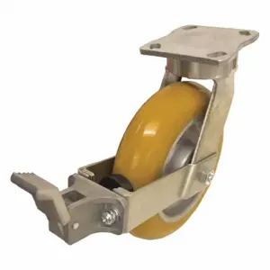 GRAINGER P25S-UCA080K-14-WK Kingpinless Plate Caster, 8 Inch Dia, 9 1/2 Inch Height, Swivel | CQ2FLB 489C39