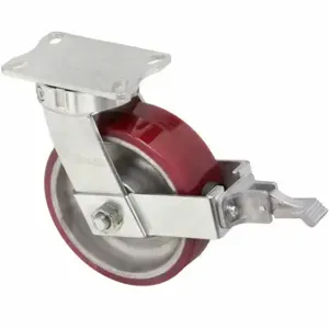 GRAINGER P27S-URA080K-16-WK-DL Kingpinless Plate Caster, 8 Inch Dia, 10 1/8 Inch Height, Swivel | CR3DHT 455T68