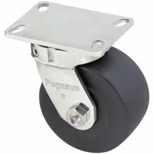 GRAINGER P27SX-NMB060K-16 Corrosion-Resistant Kingpinless Plate Caster, 6 Inch Dia, Swivel | CQ2FGV 483N26