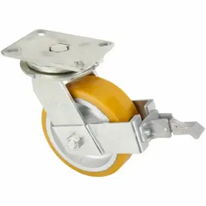 GRAINGER P29S-UY080K-18-WK-DL Standard Plate Caster, 8 Inch Dia, 10 1/2 Inch Height, Swivel | CQ6YJC 489D55