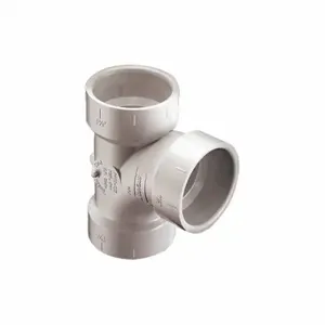 GRAINGER P400-040 Sanitary Tee, Schedule Dwv, 4 Inch X 4 Inch X 4 Inch Fitting Pipe Size, White | CQ3ZYN 56GX28