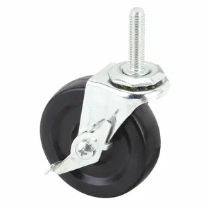 GRAINGER P5S-UP030G-ST3-SB Threaded Stem Caster, 3 Inch Wheel Dia., 120 lbs. Capacity | CJ2HYF 487H16