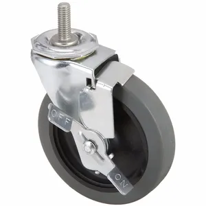 GRAINGER P5S-UP040G-ST3-SB Threaded Stem Caster, 4 Inch Wheel Dia., 130 lbs. Capacity, 3/8-16 Inch Thread Size | CJ2HYK 487H22