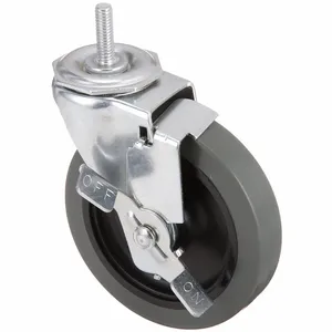 GRAINGER P5S-UP040G-ST5-SB Threaded Stem Caster, 4 Inch Wheel Dia., 130 Lbs. Load Rating | CH6QZG 487H19