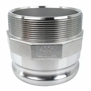 GRAINGER PLE124 Cam and Groove Adapter, 5 Inch Coupling Size, 5 Inch-8 Thread Size, 75 PSI | CQ6BJH 55MV87