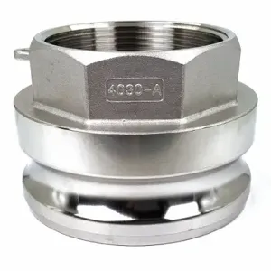 GRAINGER PLE89 Cam and Groove Adapter, 4 Inch Coupling Size, 3 Inch -8 Thread Size, 100 PSI | CQ6BJD 55MV62