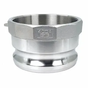 GRAINGER PLE90 Cam and Groove Adapter, 4 Inch Coupling Size, 4 Inch -8 Thread Size, 100 PSI | CQ6BJE 55MV63