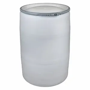 GRAINGER POLY55OHNAT Transport Drum, Polyethylene, 55 Gal, Lever Lock Ring, White/White, 0 Bung Holes | CQ3MZU 20UK92