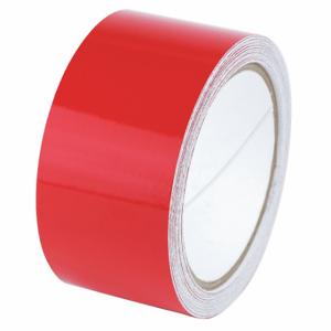 GRAINGER RF2RD Floor Marking Tape, Reflective, Solid, Red, 2 Inch x 30 ft, 5.5 mil Tape Thick | CP9PTL 452D55