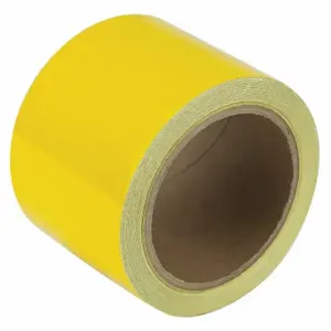 GRAINGER RF3YL Floor Marking Tape, Reflective, Solid, Yellow, 3 Inch x 30 ft, 5.5 mil Tape Thick | CP9PUH 452C46