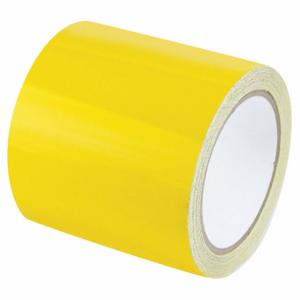 GRAINGER RF4YL Floor Marking Tape, Reflective, Solid, Yellow, 4 Inch x 30 ft, 5.5 mil Tape Thick | CP9PUL 452D57