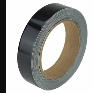 GRAINGER RF5BK Floor Marking Tape, Reflective, Solid, Black, 1 Inch x 50 ft, 5.5 mil Tape Thick | CP9PRR 452C49