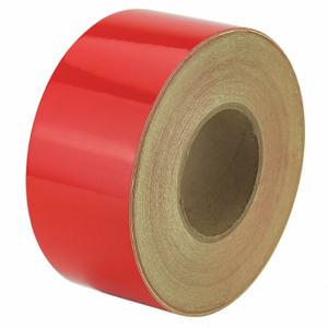GRAINGER RF7RD Floor Marking Tape, Reflective, Solid, Red, 3 Inch x 150 ft, 5.5 mil Tape Thick | CP9PTP 452C22