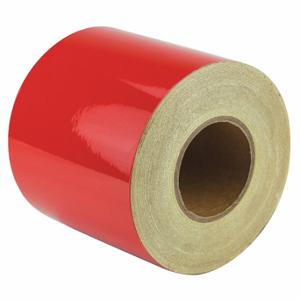 GRAINGER RF9RD Floor Marking Tape, Reflective, Solid, Red, 6 Inch x 150 ft, 5.5 mil Tape Thick | CP9PTR 452C30