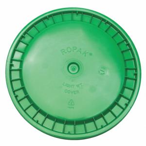 GRAINGER ROP2100CVR-SN-GR Plastic Pail Lid, Snap-On, 12 1/4 Inch OverallDia, Green, Plastic, FDA Compliant | CQ7DUC 49EN61