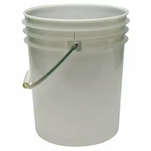 GRAINGER ROP2150-NP Pail, 5 gal, Open Head, Plastic, 12 3/8 in, 14 3/4 Inch OverallHeight, Round, White | CQ3MZR 49EN36