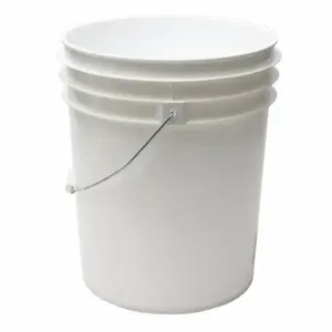 GRAINGER ROP2150-WM Pail, 5 gal, Open Head, Plastic, 12 3/8 in, 14 3/4 Inch OverallHeight, Round, White | CQ3MZK 49EN48