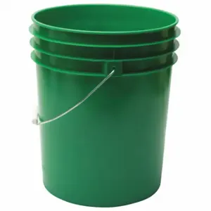 GRAINGER ROP2150GR-M Pail, 5 gal, Open Head, Plastic, 12 3/8 in, 14 3/4 Inch OverallHeight, Round, Green | CQ3MZQ 49EN60