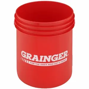 GRAINGER ROP2150R-M-GRAINGER Pail, 5 gal, Open Head, Plastic, 12 3/8 in, 14 3/4 Inch OverallHeight, Round, Red | CQ3MZH 49EN65