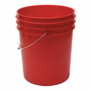 GRAINGER ROP2150R-M Pail, 5 gal, Open Head, Plastic, 12 3/8 in, 14 3/4 Inch OverallHeight, Round, Red | CQ3MZJ 49EN64