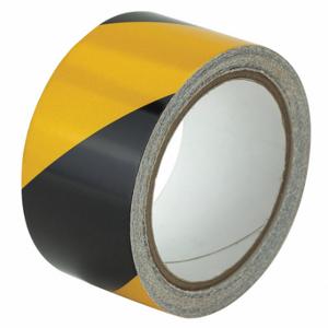 GRAINGER RS2BY Bodenmarkierungsband, reflektierend, gestreift, schwarz/gelb, 2 Zoll x 30 Fuß, 5.5 mil Banddicke | CP9PUU 452C36