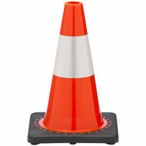 GRAINGER RS30008C3M4 Traffic Cone, Not Approved for Roadway Use, Reflective, Grip Top With Black Base | CQ7QZX 53WN50