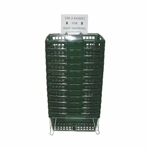 GRAINGER RWR-HDB-GN01ST Hand Basket, 18 1/4 x 12 1/4 x 8 5/8 Inch Size, Polypropylene, Green, Metal | CJ2JZG 4YFF2