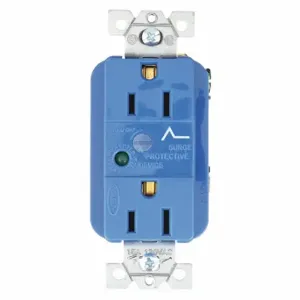 GRAINGER SP52A Receptacle, Duplex, 5-15R, 15 A, 125V AC, Blue, 2 Poles, Screw Terminals, Std Resist | CP8XUW 49YZ33