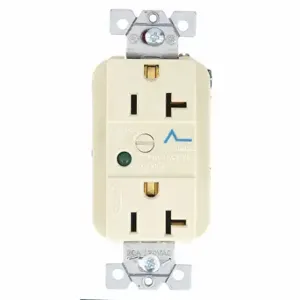 GRAINGER SP53IA Receptacle, Duplex, 5-20R, 20 A, 125V AC, Ivory, 2 Poles, Screw Terminals, Std Resist | CP8XWN 52HE23