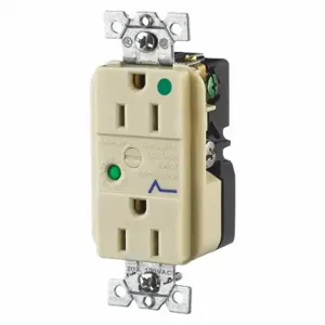 GRAINGER SP82IA Receptacle, Duplex, 5-15R, 15 A, 125V AC, Ivory, 2 Poles, Screw Terminals, Hospital Grade | CQ2EXC 52HE25