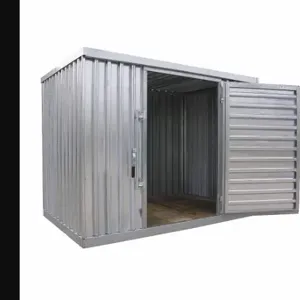 GRAINGER STOR-96-G-W-1RH Outdoor Storage Building, 9.1 ft x 6.4 ft x 7.1 ft, 409.6 cu ft Capacity, Gray | CQ7DUP 2RMZ1