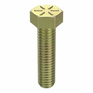 GRAINGER TAPG8ZY3816138 Hex Head Cap Screw, Steel, Grade 8, Zinc Yellow, 3/8 16, Coarse, 1 3/8 Inch Length | CQ6XMF 30Z757