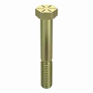 GRAINGER TAPG8ZYL3816212 Hex Head Cap Screw, Steel, Grade 8, Zinc Yellow, 3/8 16, Coarse, 2 1/2 Inch Length | CQ6XMG 30Z435