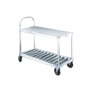 GRAINGER TBST-1941 Raised Handle Utility Cart, 600 Lbs. Load Capacity, Number of Shelves 2 | CD3VTW 414X83