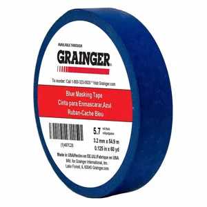 GRAINGER TC27-0.125 X 60YD Painter Tape, 1/8 x 60 yd., 5.7 mil Thickness, Rubber Adhesive | CJ3VXX 497C28