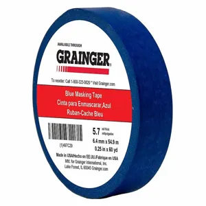 GRAINGER TC27-0.25 X 60YD Painter Tape, 1/4 x 60 yd., 5.7 mil Thickness, Rubber Adhesive | CJ3VXK 497C29