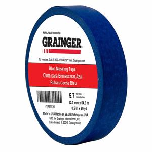 GRAINGER TC27-0.5 X 60YD Painter Tape, 1/2 x 60 yd., 5.7 mil Thickness, Rubber Adhesive | CJ3VXT 497C30